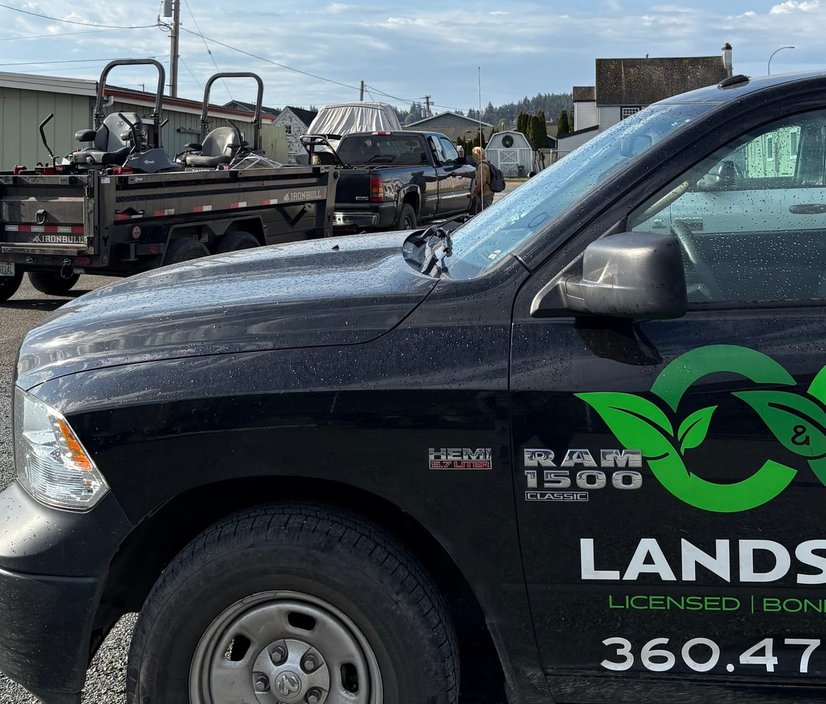 C & C Landscape work truck in Anacortes, WA